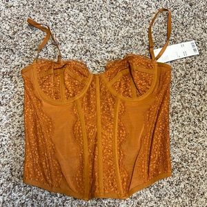 NWT orange/copper Urban Outfitters Corset